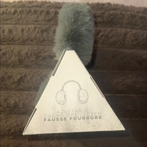 Aspen Gray Faux Fur Earmuffs - Picture 2 of 5